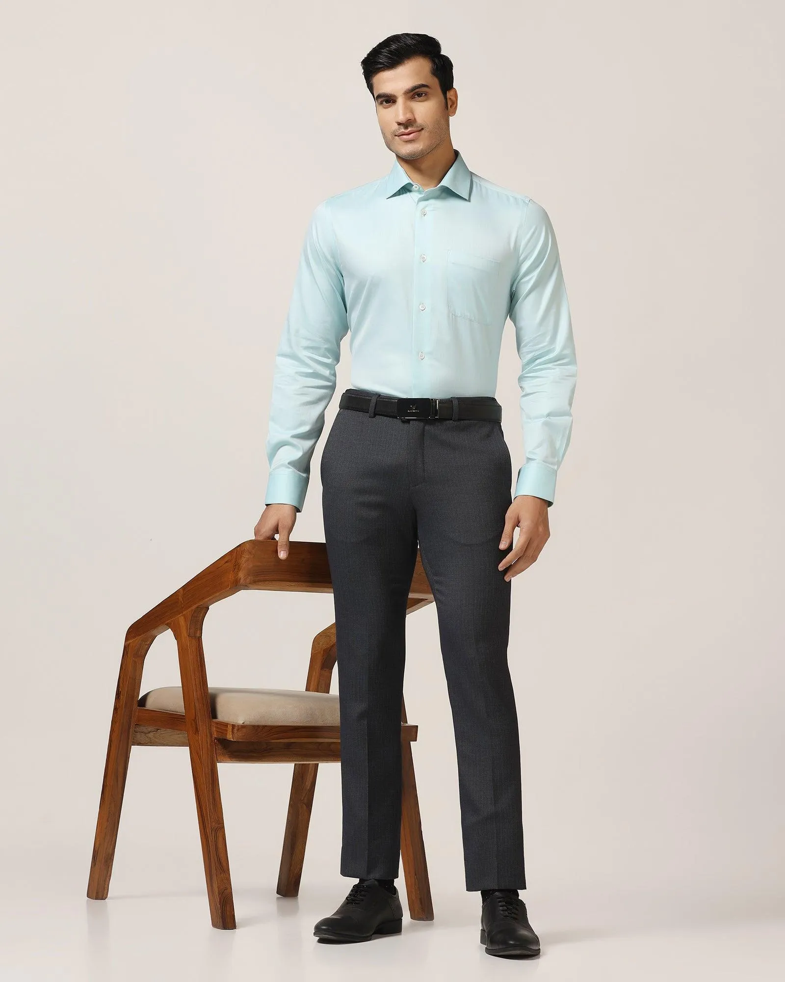 Luxe Formal Green Textured Shirt - Richmond