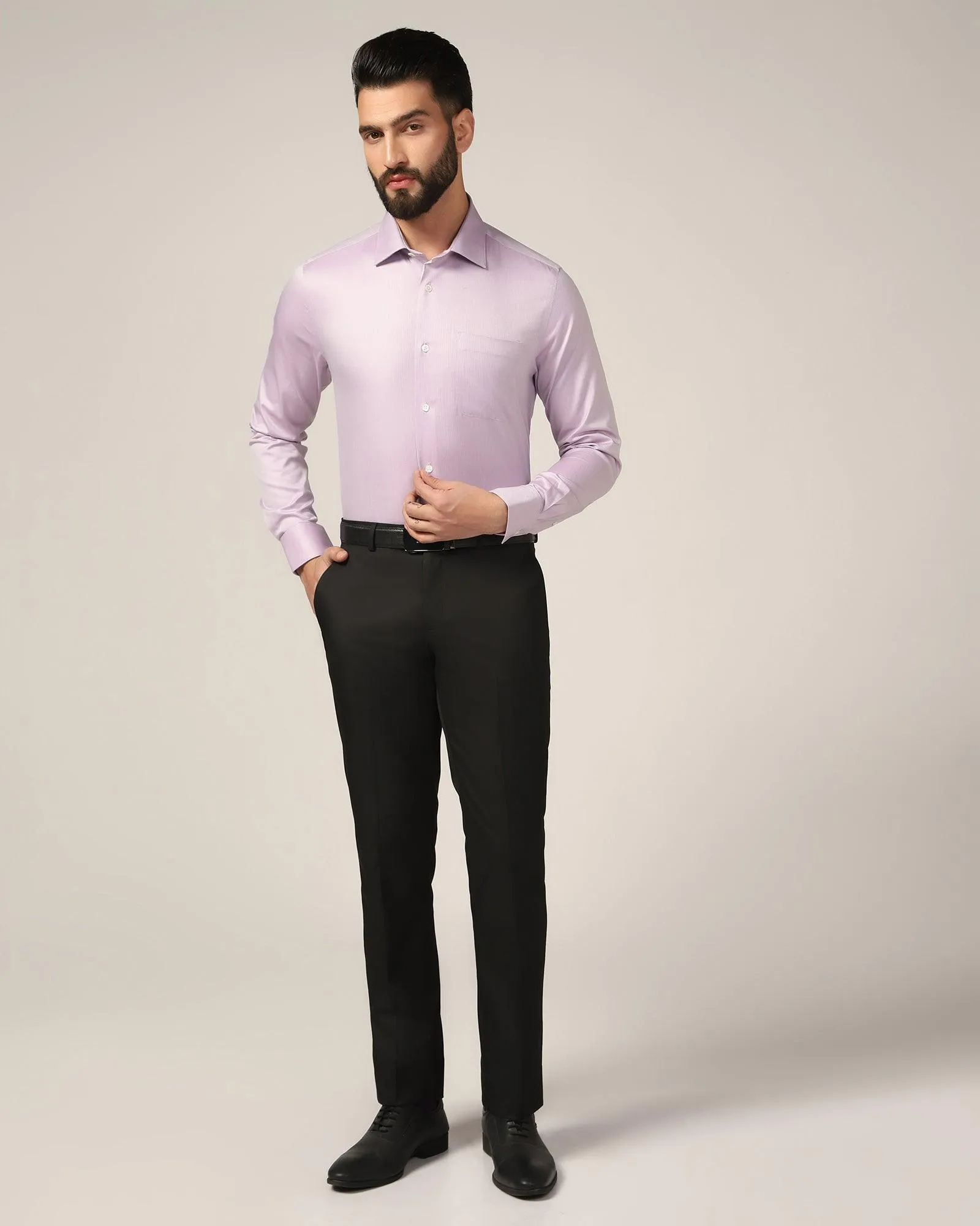 Luxe Formal Purple Textured Shirt - Richmond