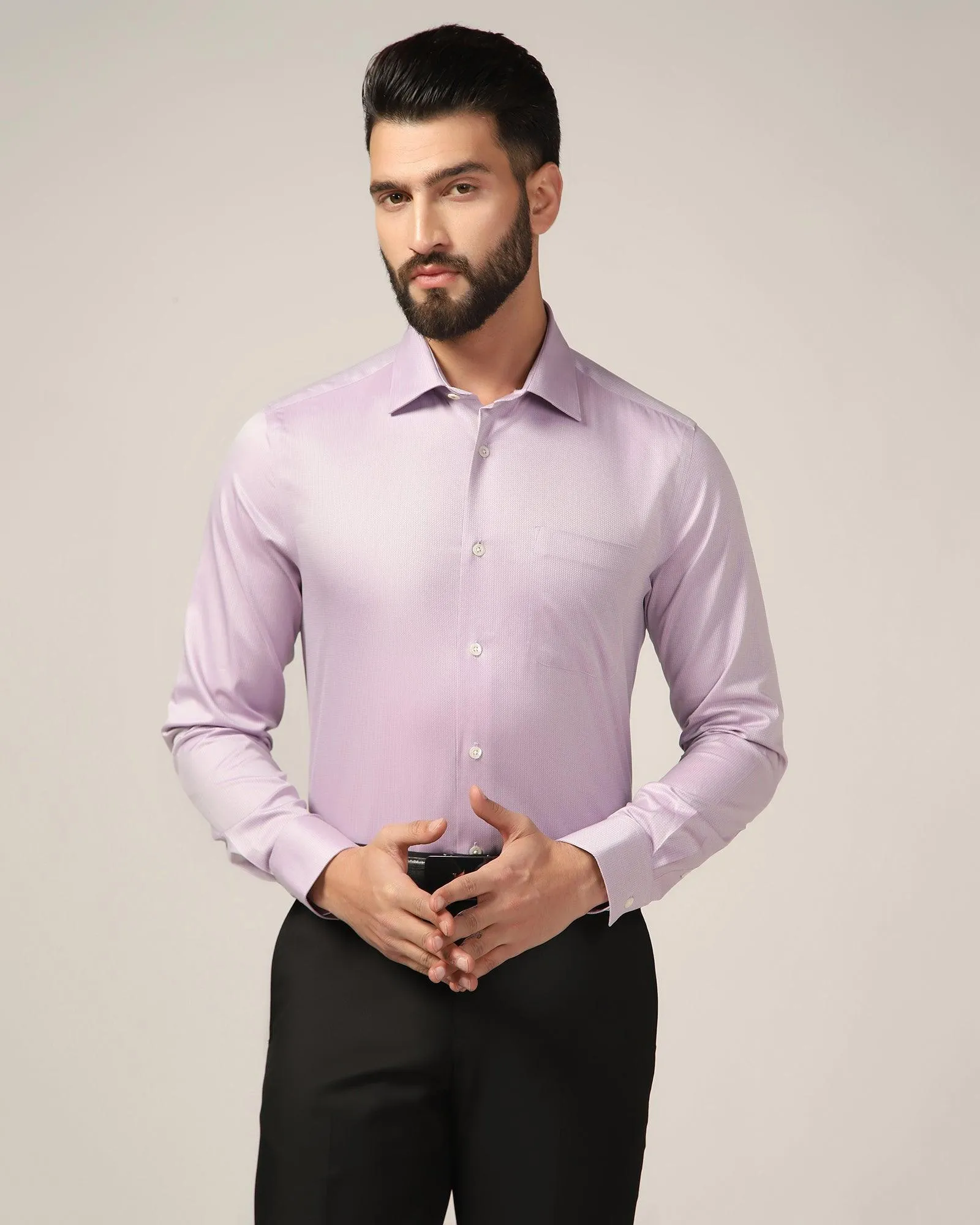 Luxe Formal Purple Textured Shirt - Richmond