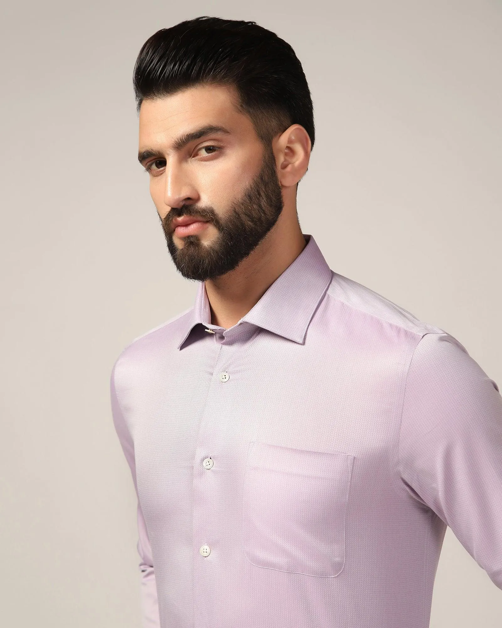 Luxe Formal Purple Textured Shirt - Richmond