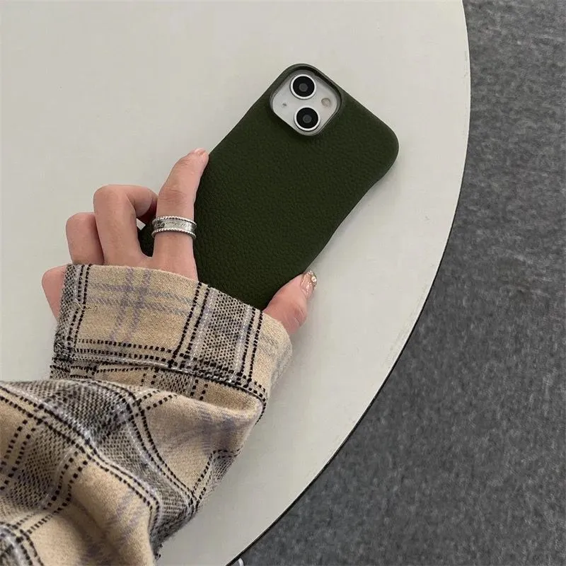 Luxury Leather Matte iPhone Protective Case