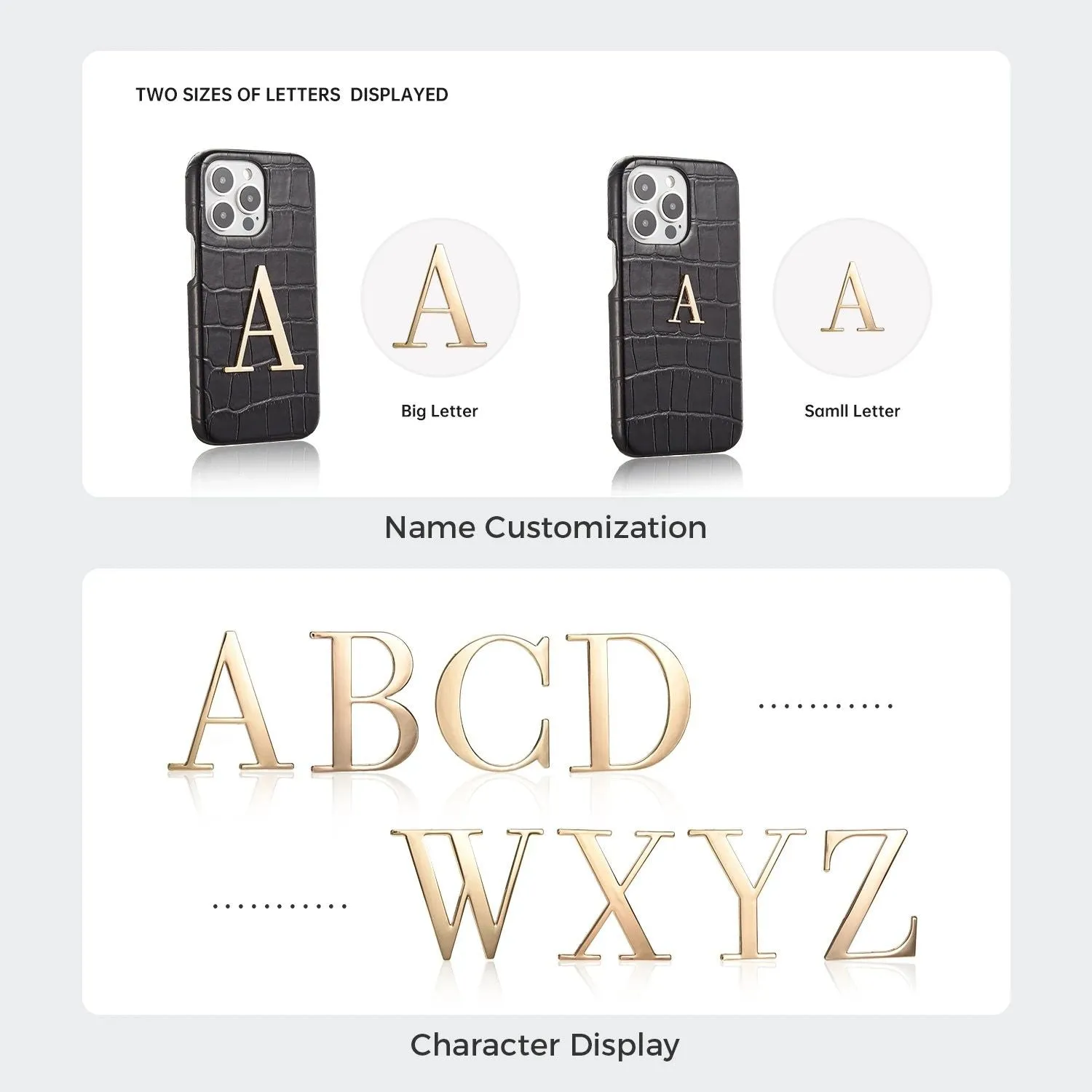 Luxury Leather Matte Soft Silicone iPhone Case With Custom Initial Letter