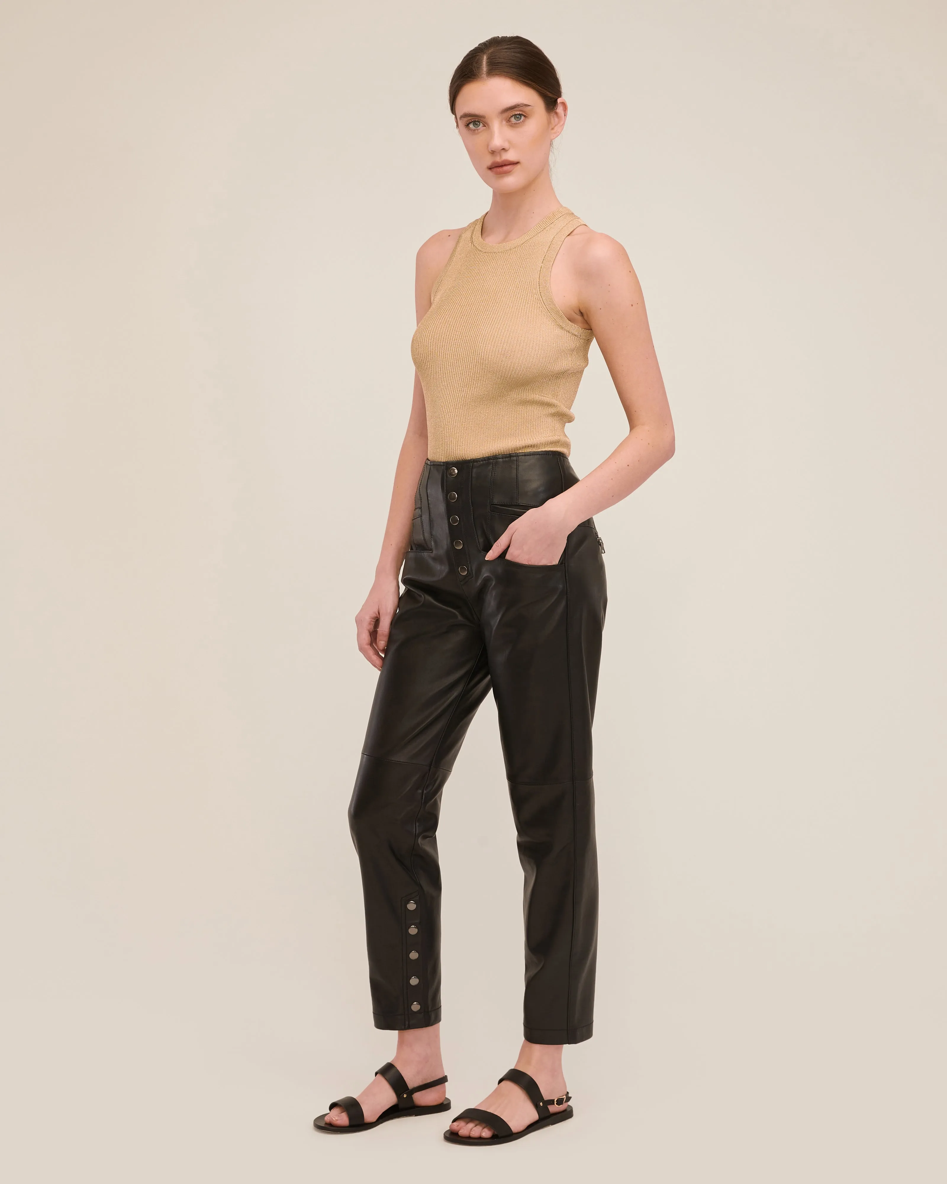 Makayla Full Length Leather Pant