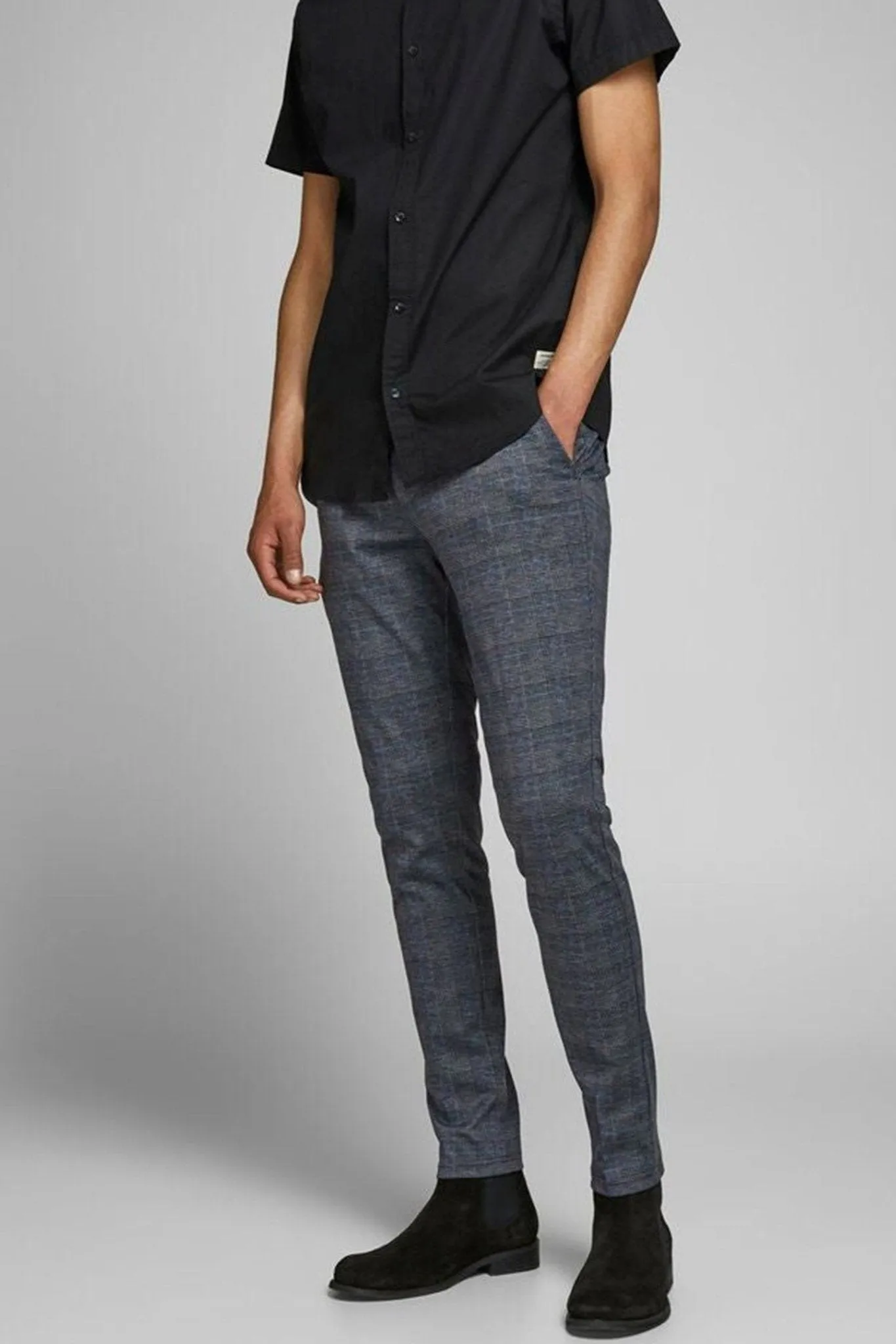 Marco Phil Trousers - Dark Grey Checked