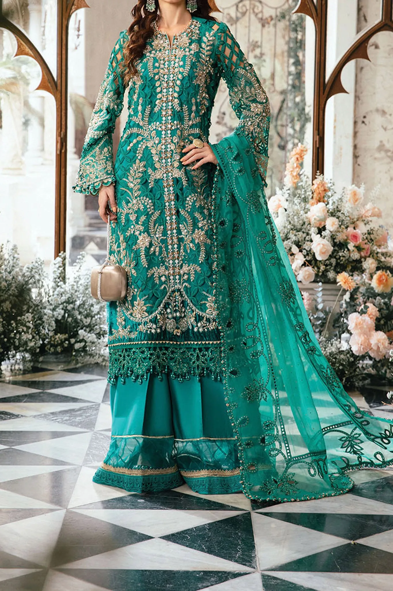 Mbroidered By Maria B Unstitched 3 Piece Luxury Formals Eid Edition Collection'2024-BD-2806