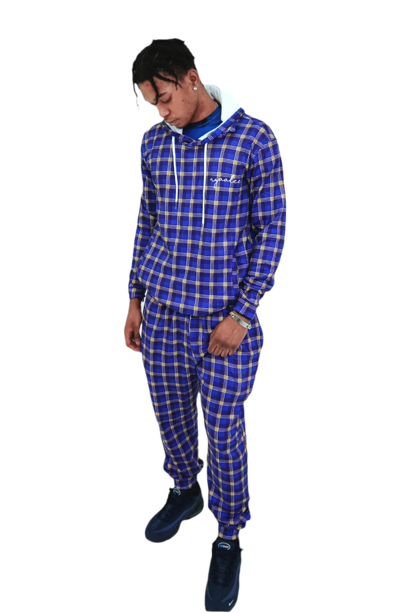 Men’s Casual Blue Stripe Tracksuit Set – Sleek & Comfortable Two-Piece Outfit for Everyday Comfort