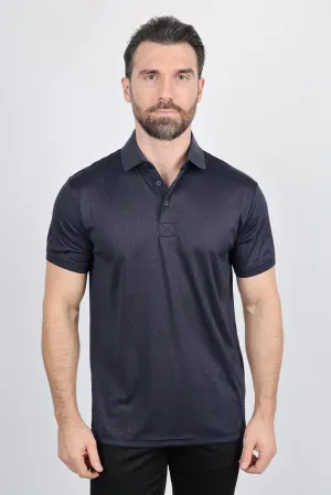 Mens Modern Fit Stretch Full Body Crystals Polo