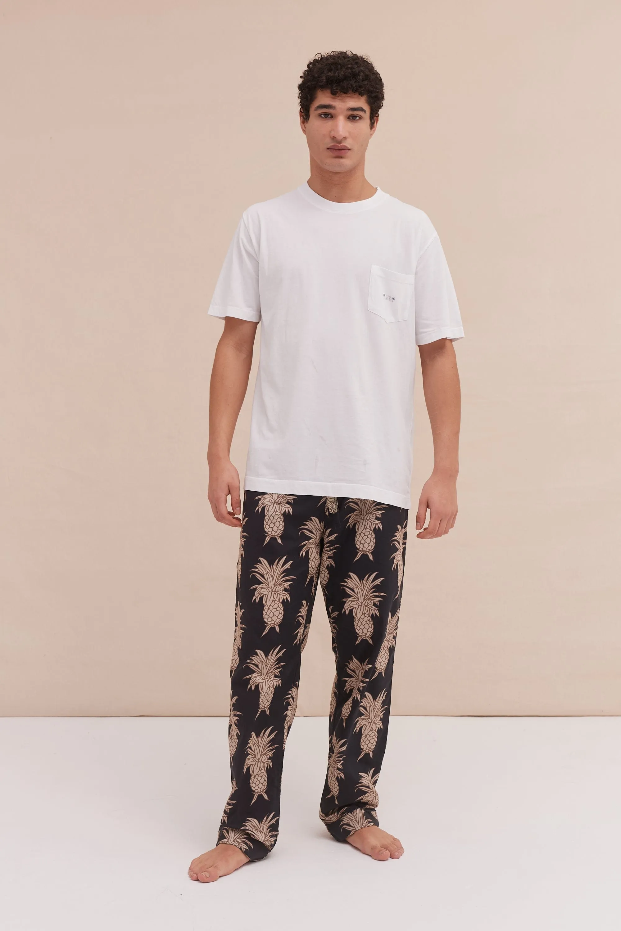 Men’s Pyjama Trousers Howie Pineapple Black/Gold