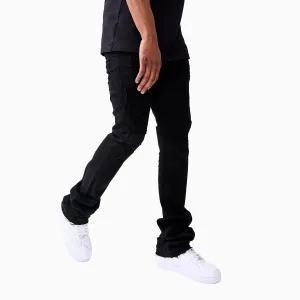 Men's Stacked Fit With Shreds Denim Pant