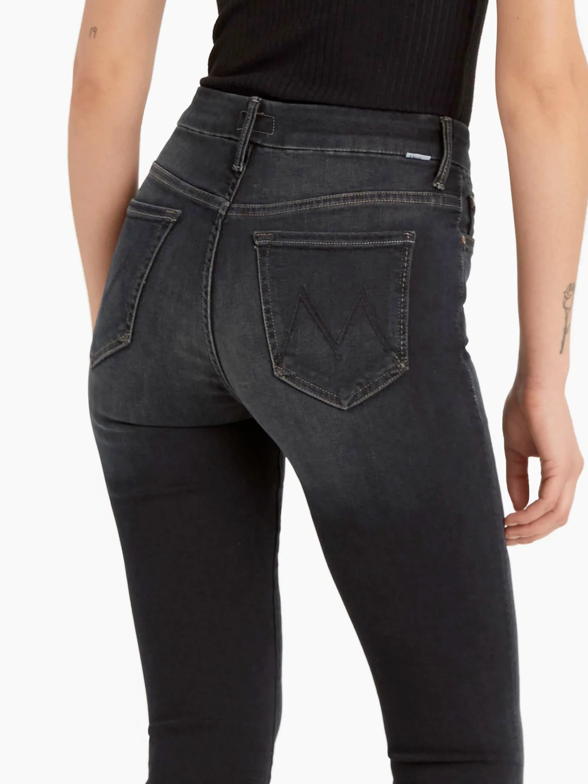 Mother Denim - High Waisted Looker Skinny Jeans in Coffee, Tea, or Me?