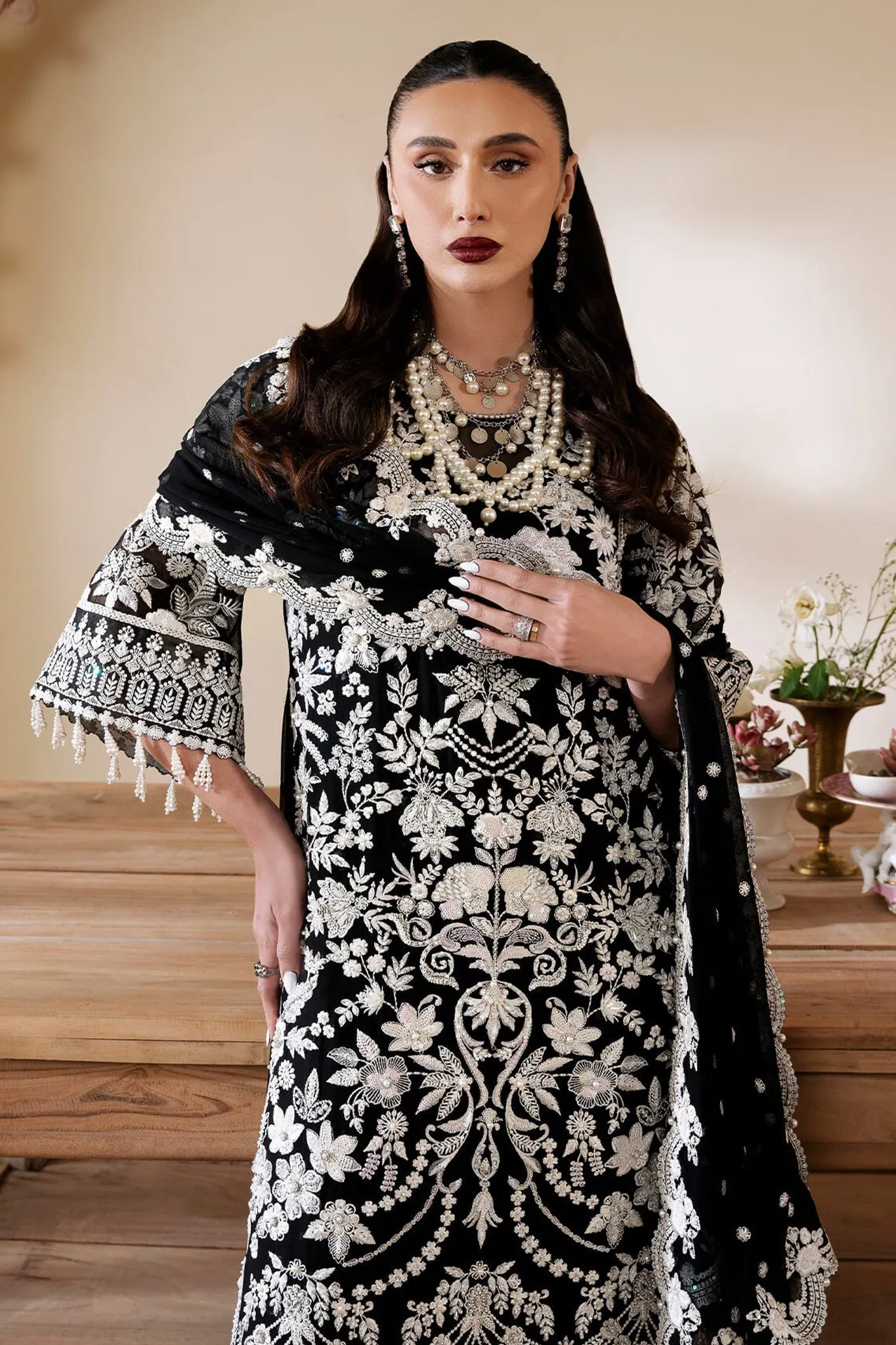 Muse By Serene Unstitched 3 Piece Luxury Festive Chiffon Collection'2024-S-1082-Nora