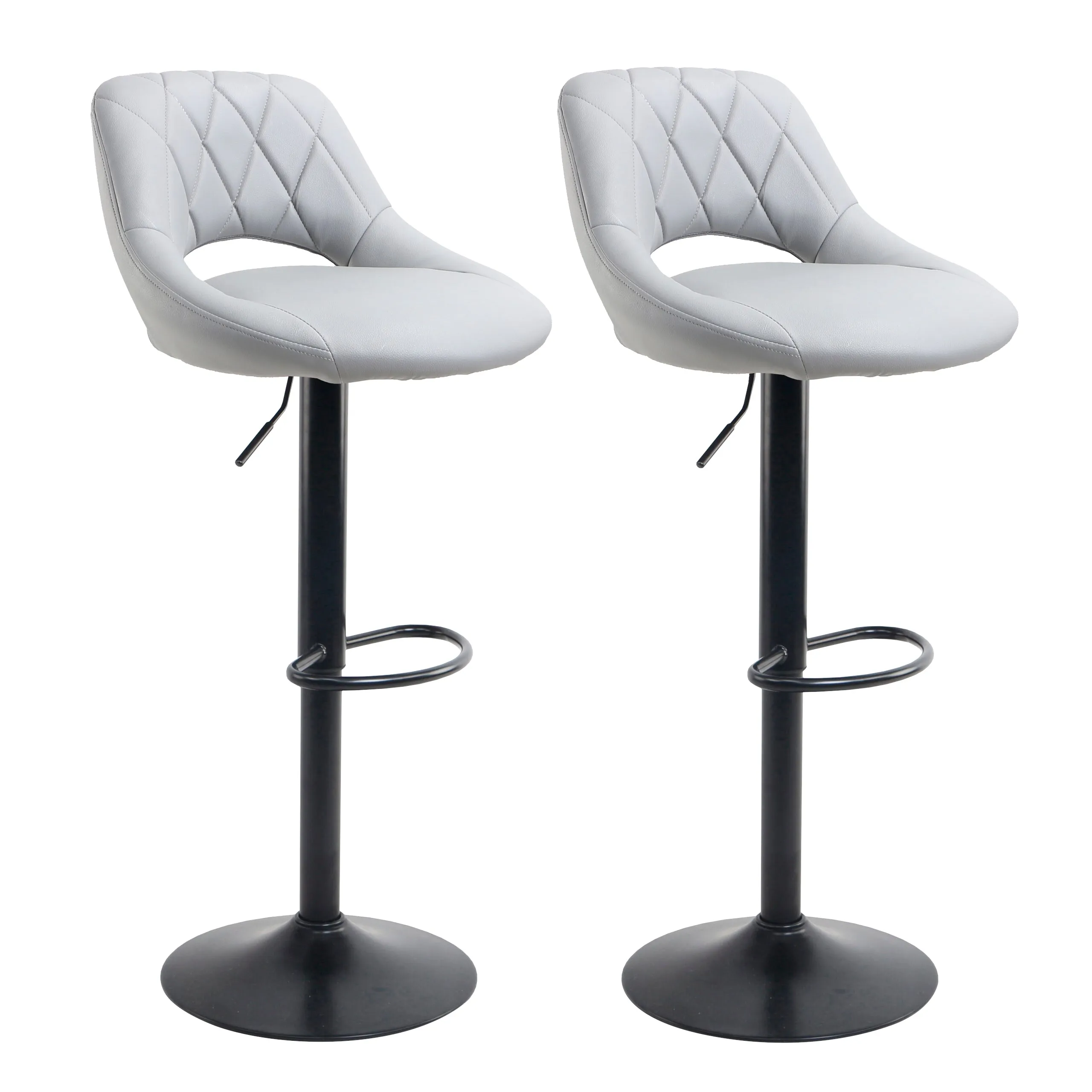 Neo Grey Faux Leather Bar Stools