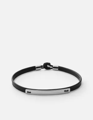 Nexus ID Leather Bracelet, Matte Silver