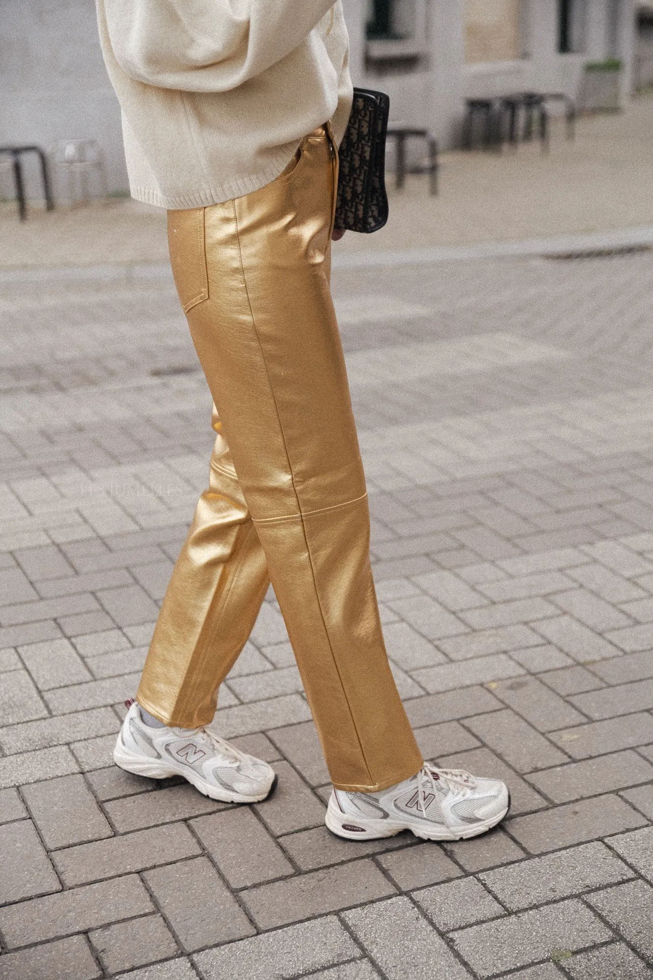 Oona PU trousers gold