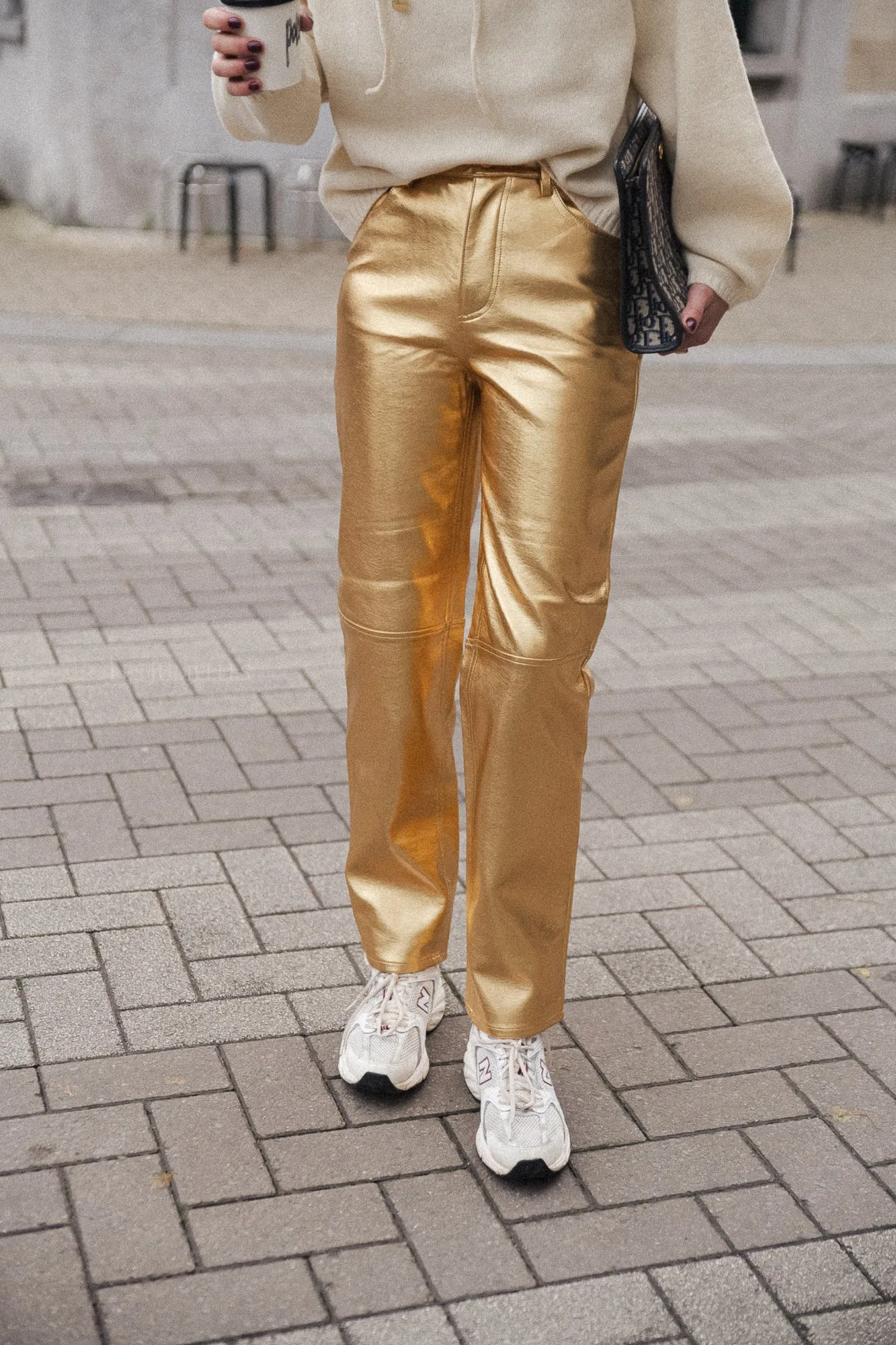 Oona PU trousers gold