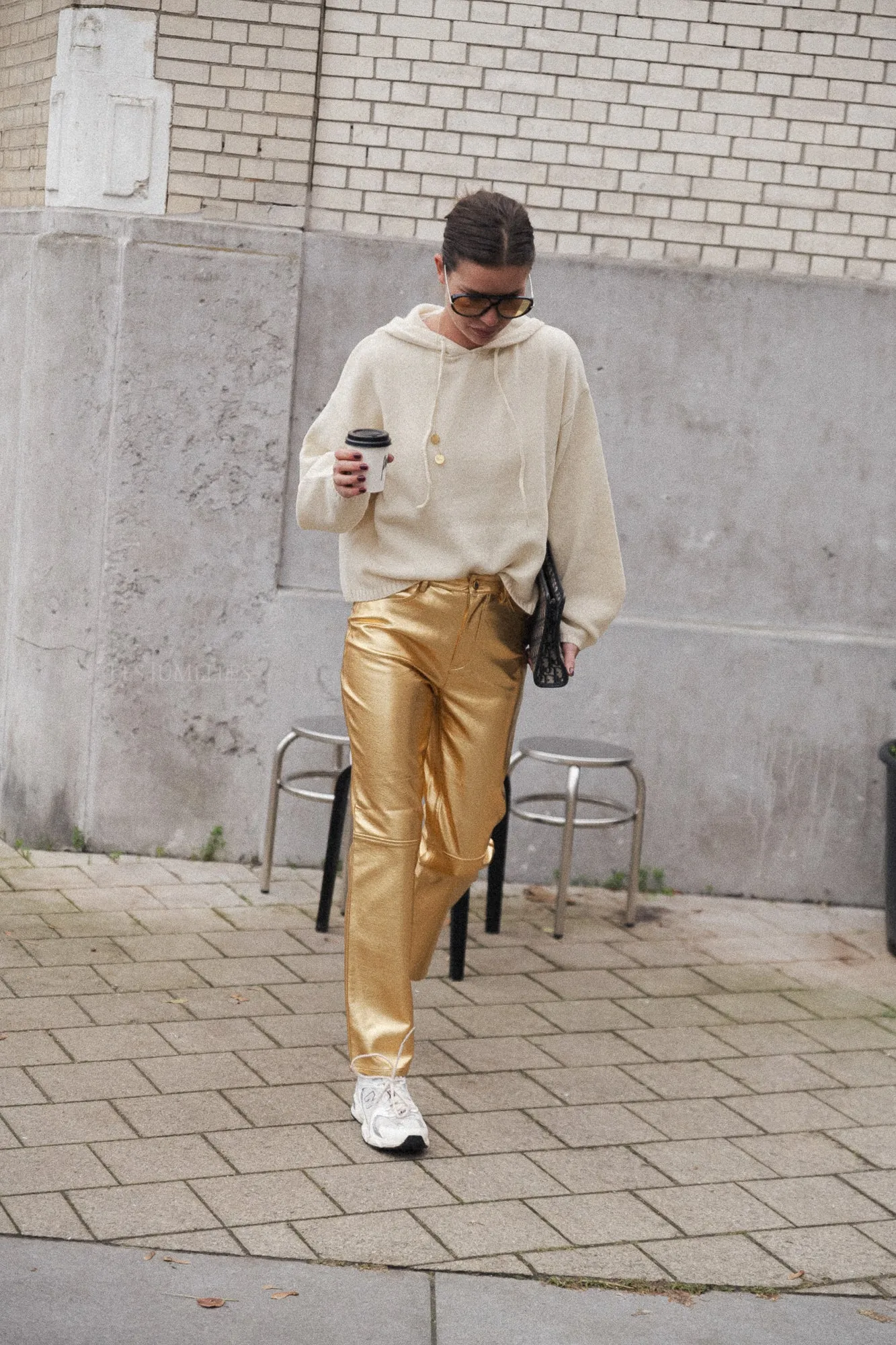 Oona PU trousers gold