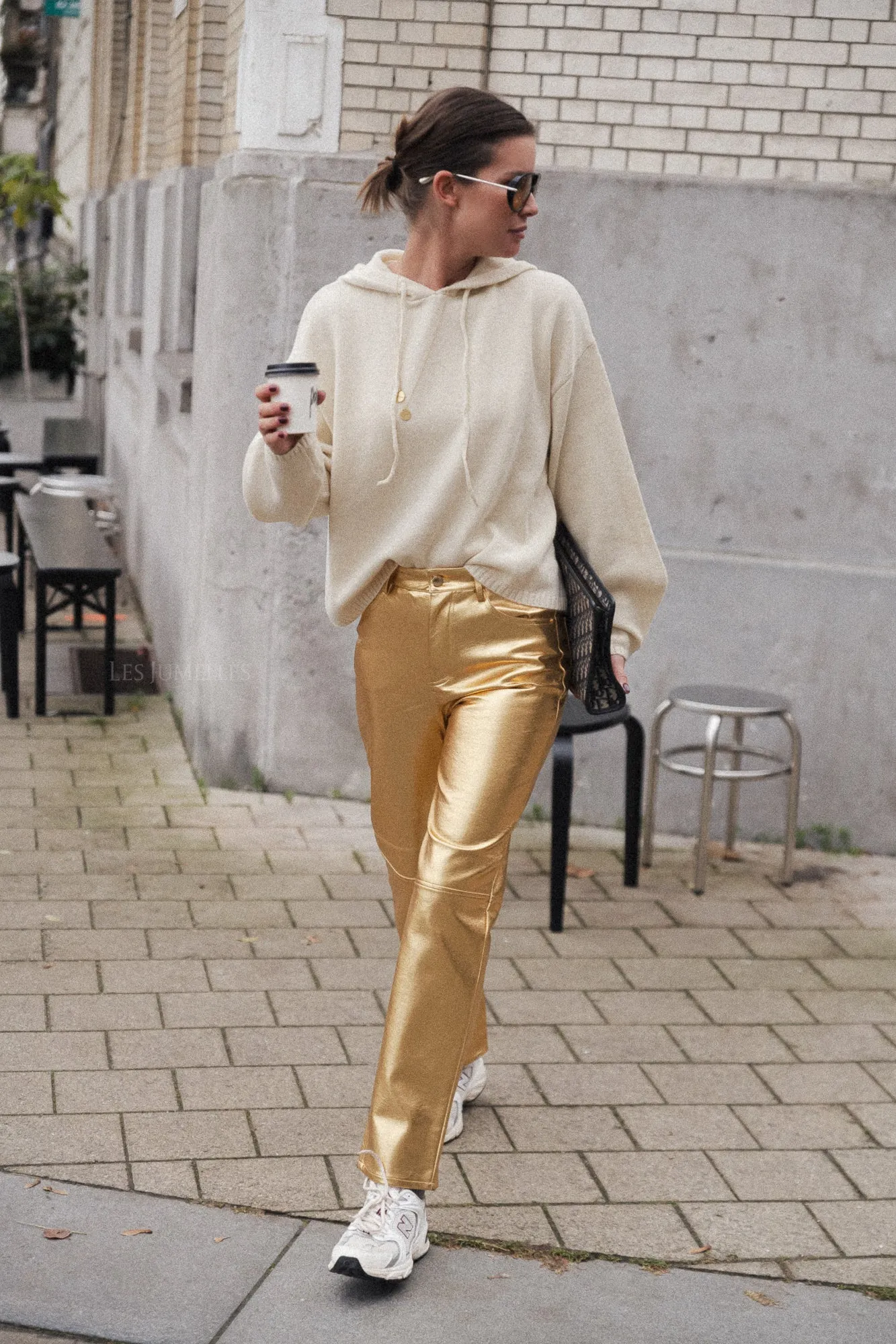 Oona PU trousers gold