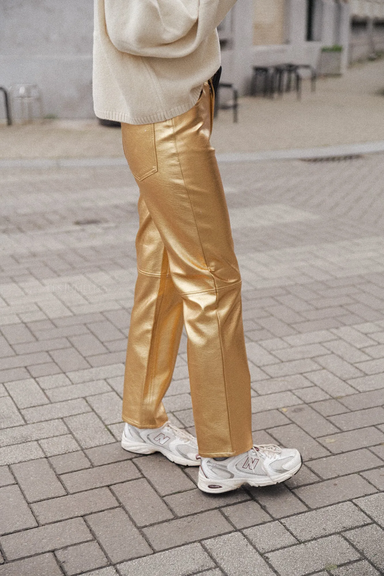 Oona PU trousers gold