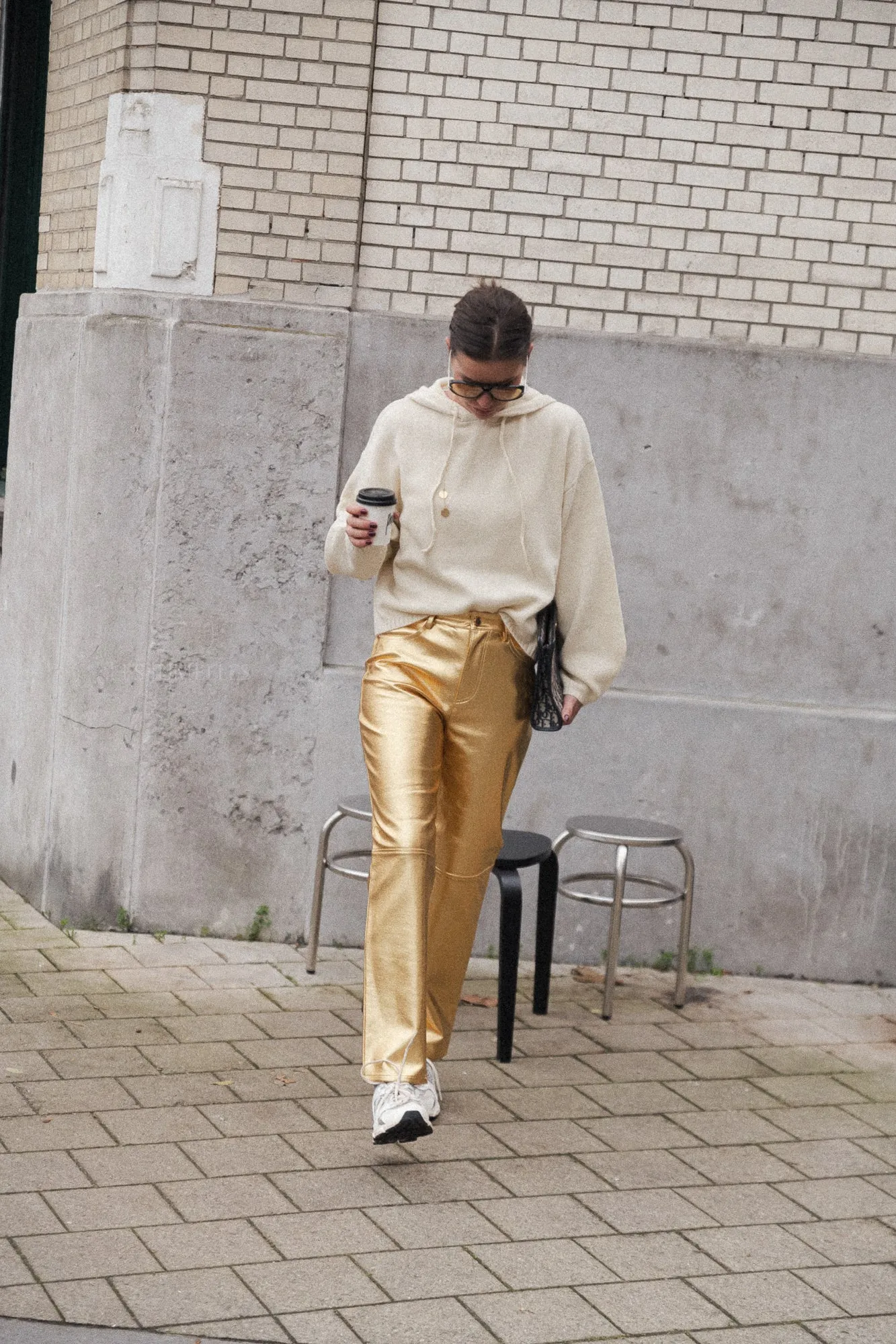 Oona PU trousers gold