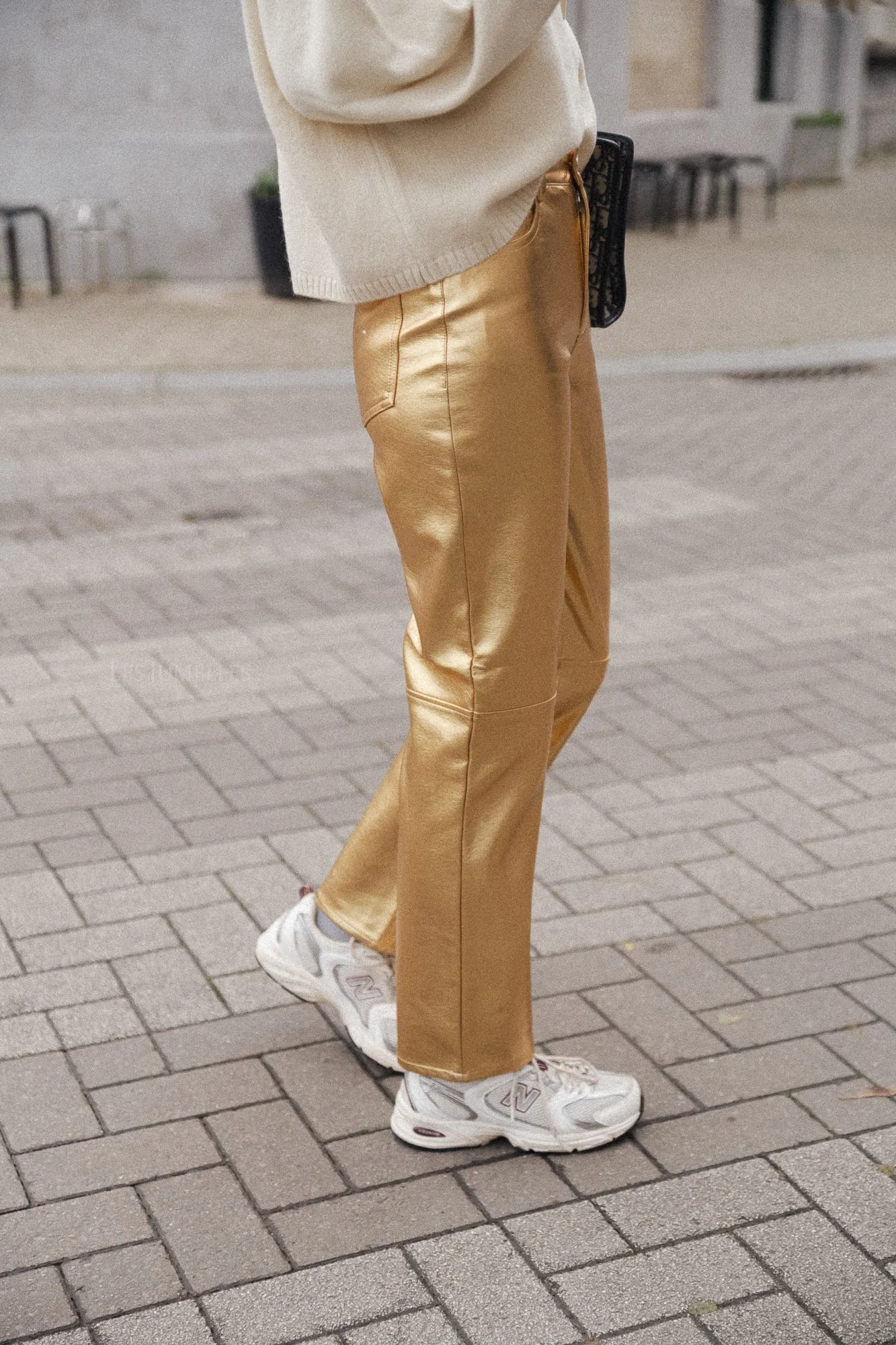 Oona PU trousers gold