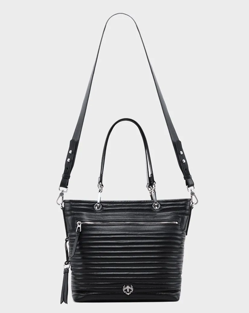 PANDORA QUILTED LEATHER TOTE BAG