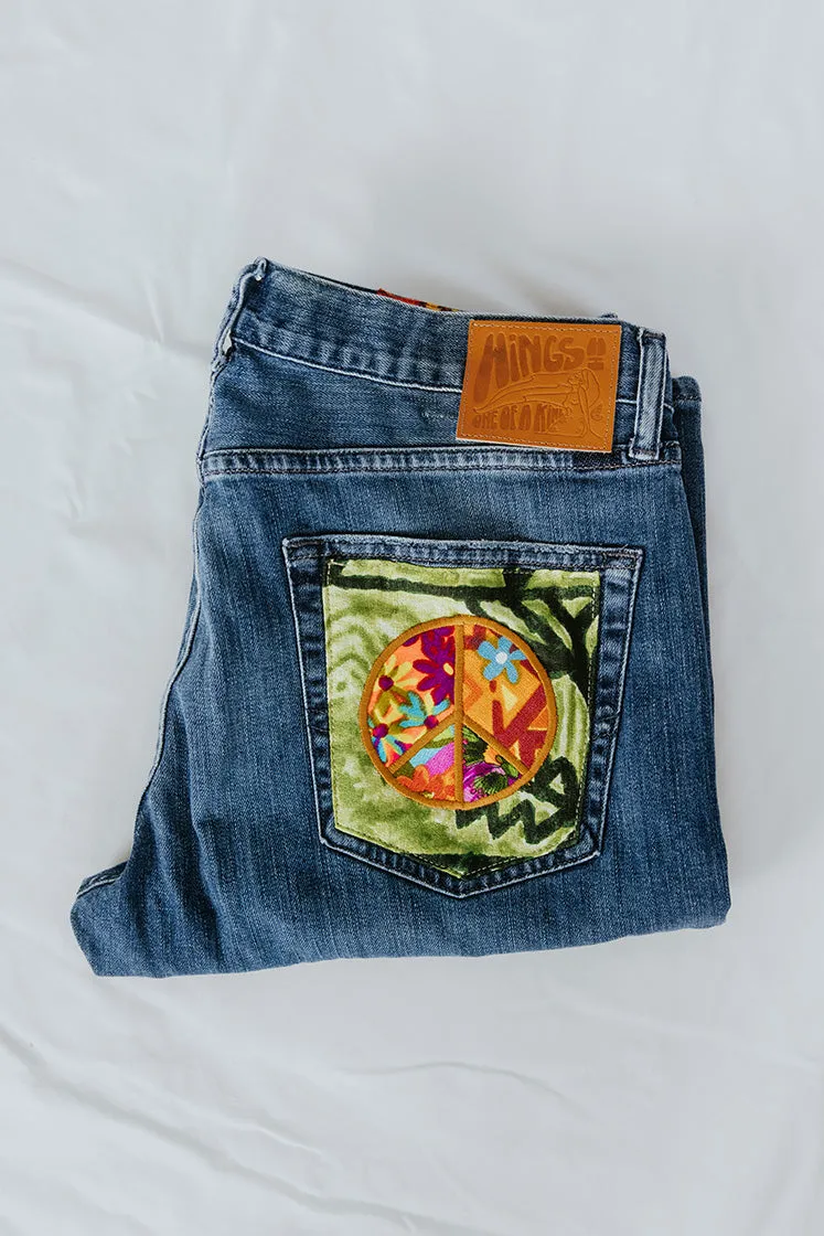 Peace Pocket Upcycled Jeans - #14