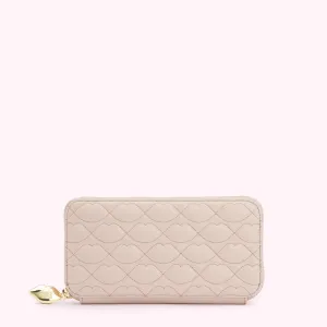 PEBBLE PINK LIP QUILTED LEATHER TANSY WALLET