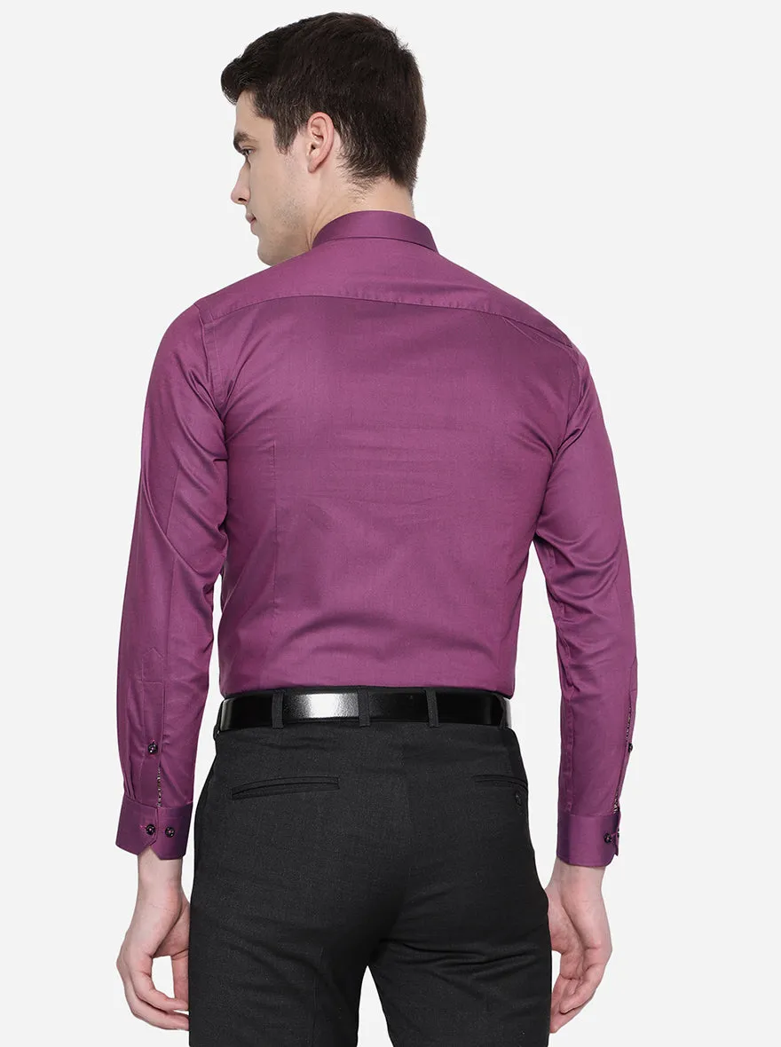 Purple Solid Slim Fit Party Wear Shirt | Greenfibre