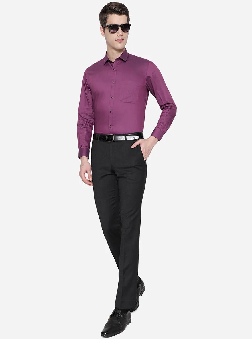 Purple Solid Slim Fit Party Wear Shirt | Greenfibre