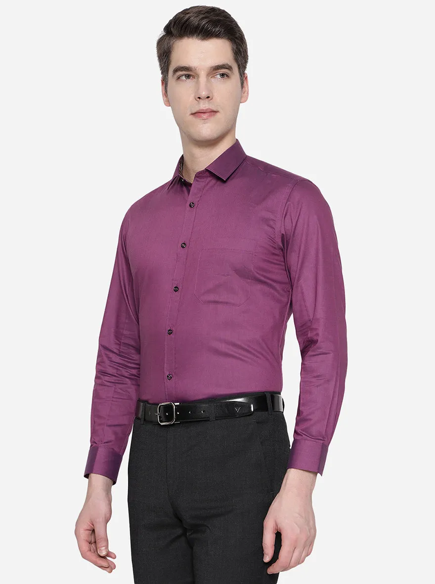 Purple Solid Slim Fit Party Wear Shirt | Greenfibre