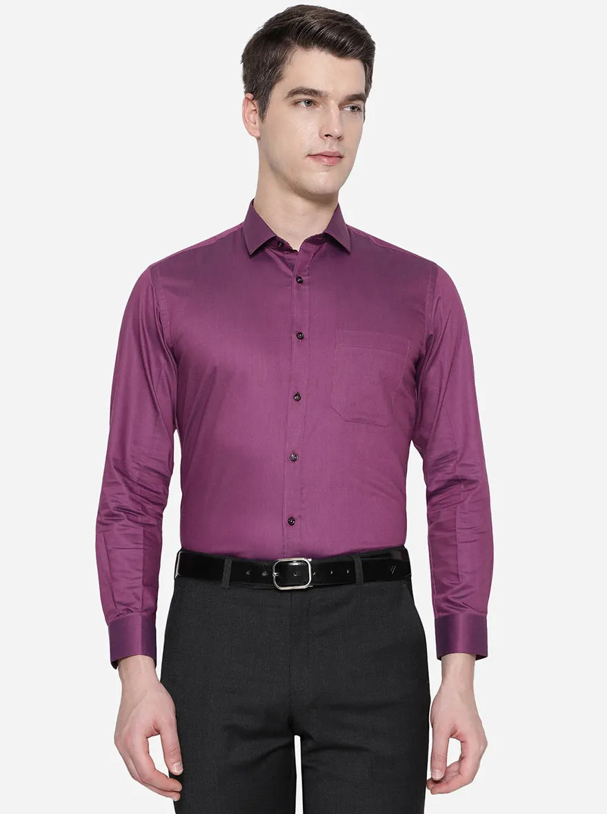 Purple Solid Slim Fit Party Wear Shirt | Greenfibre