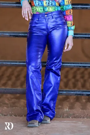 ROYAL BLUE METALLIC SIGNATURE TROUSERS