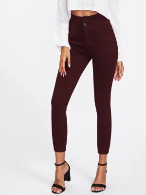 Ruched Waist Skinny Pants