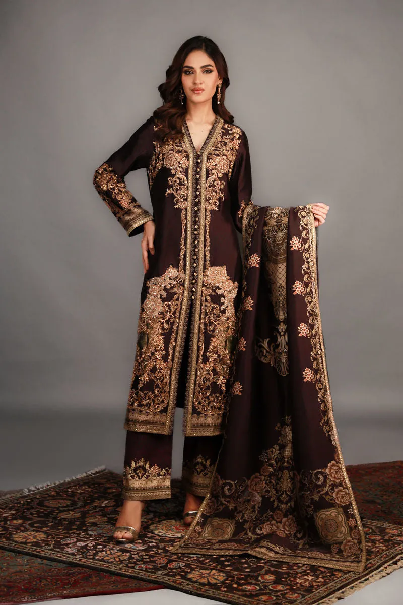 Shamaeel - TRE-13 - Sheesha Silk and Khaddi Silk - 3 Piece