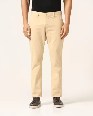 Slim Comfort B-95 Casual Beige Solid Khakis - Mario