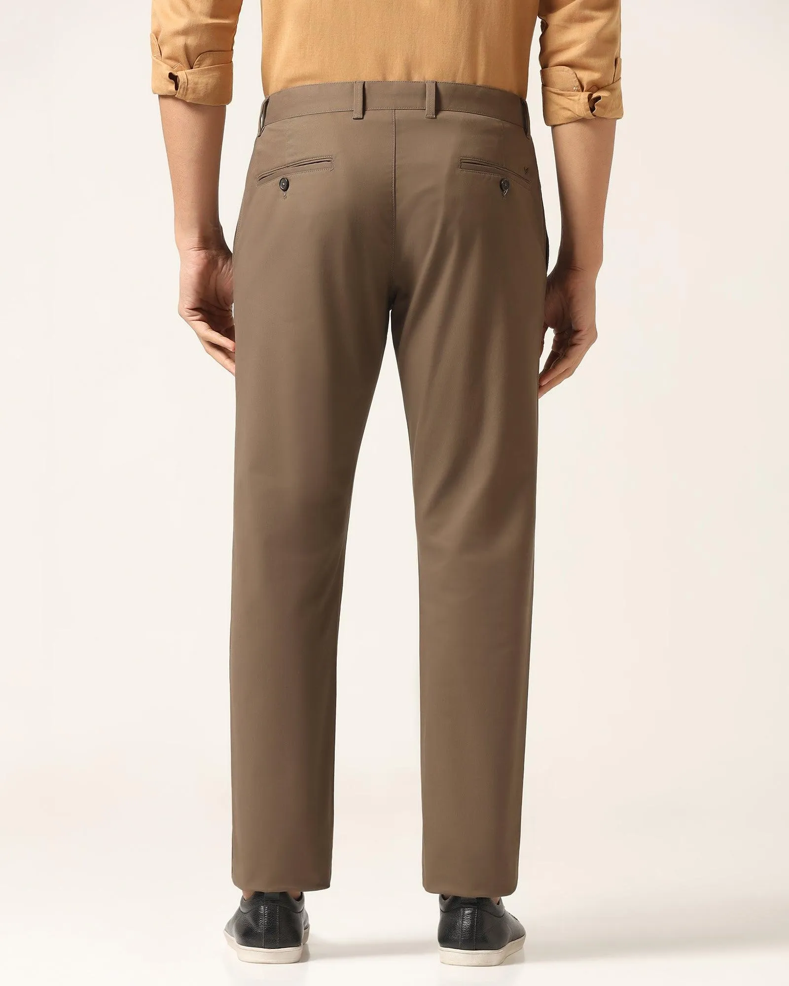 Slim Comfort B-95 Casual Brown Solid Khakis - Mario