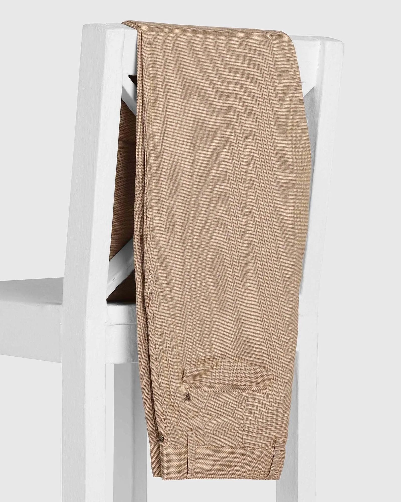 Slim Fit B-91 Casual Beige Textured Khakis - Canopi