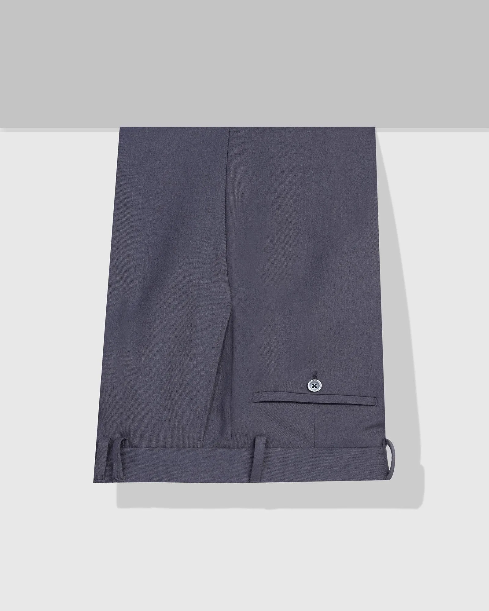 Slim Fit B-91 Formal Dark Grey Solid Trouser - Benelli