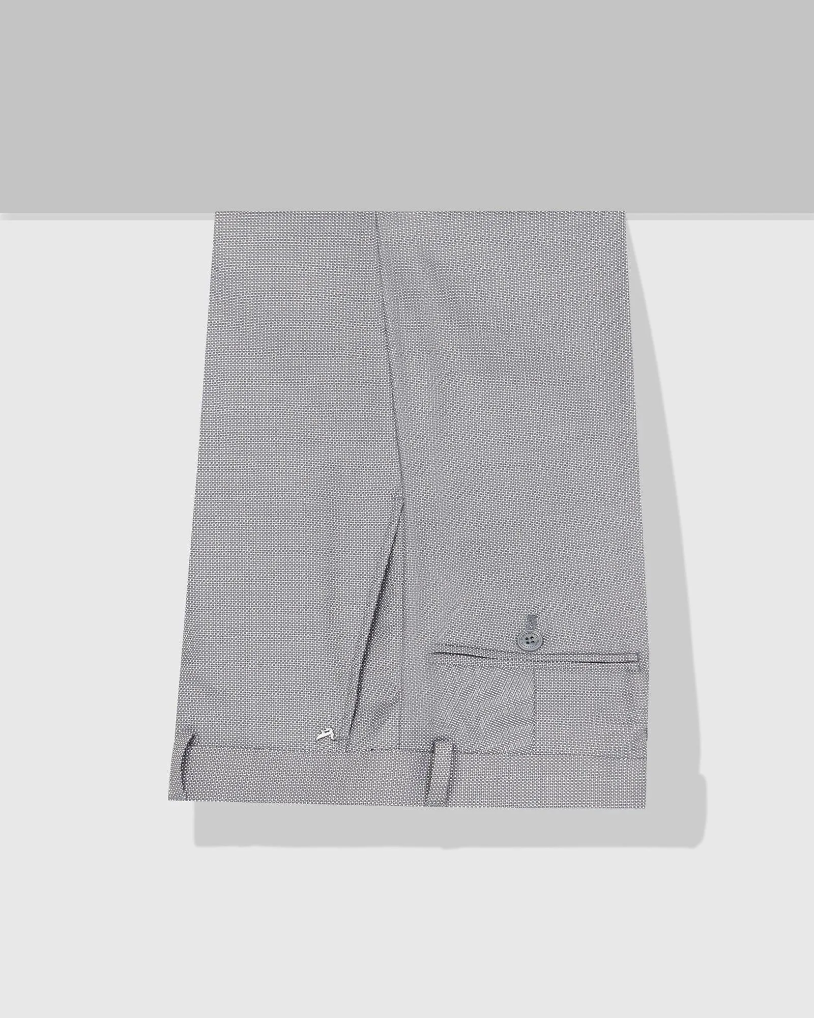 Slim Fit B-91 Formal Grey Textured Trouser - Finess