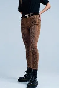 Snakeskin Printed Jeans