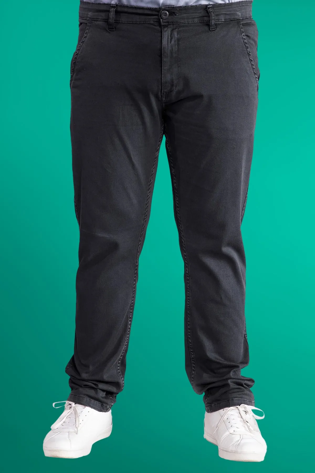 Stretchy Vulcan Grey Chinos (Plus Size) - W21 - MC0009P