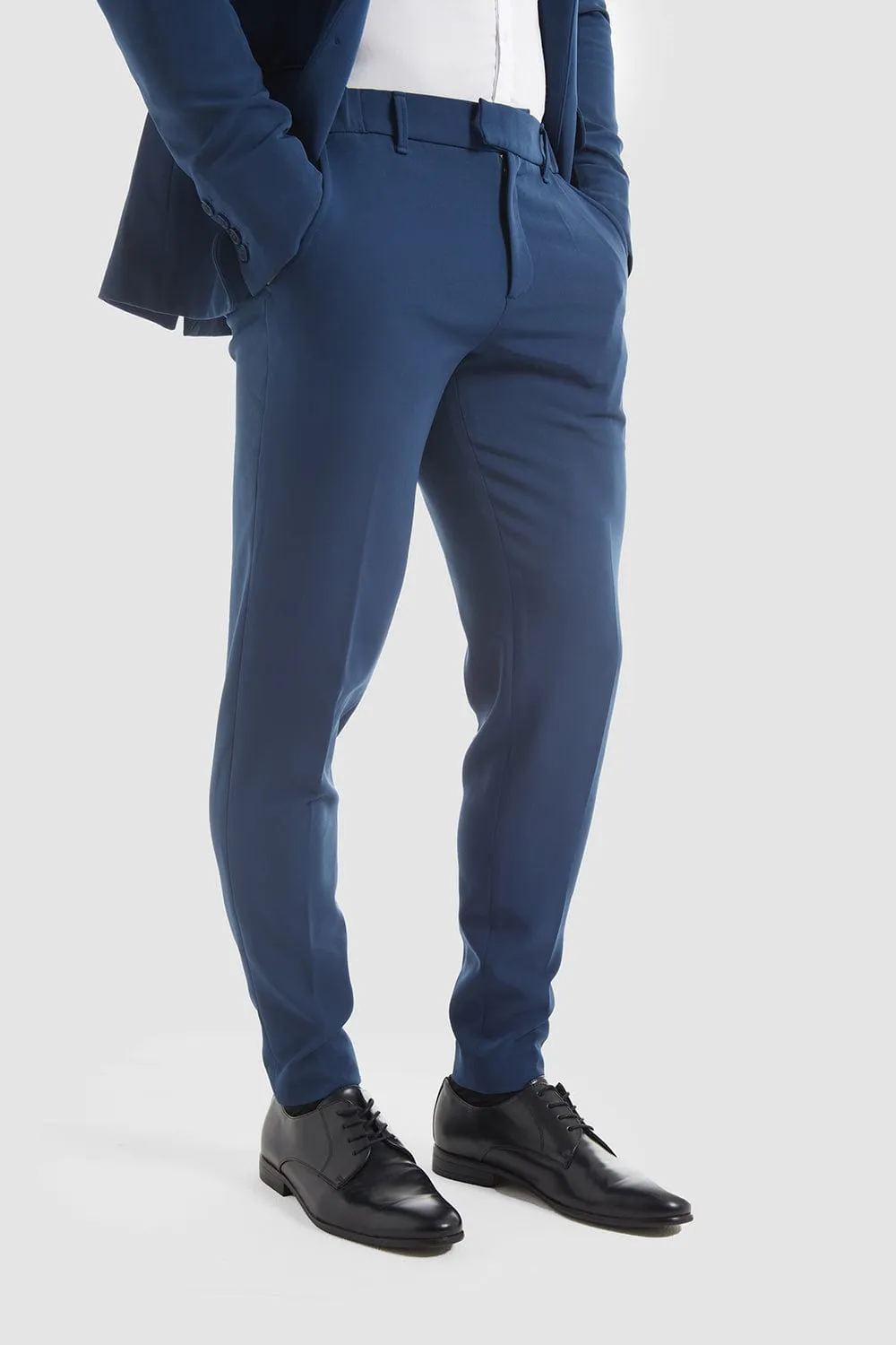 True Muscle Fit Tech Suit Trousers in Navy