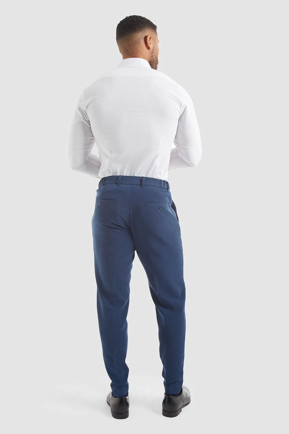 True Muscle Fit Tech Suit Trousers in Navy