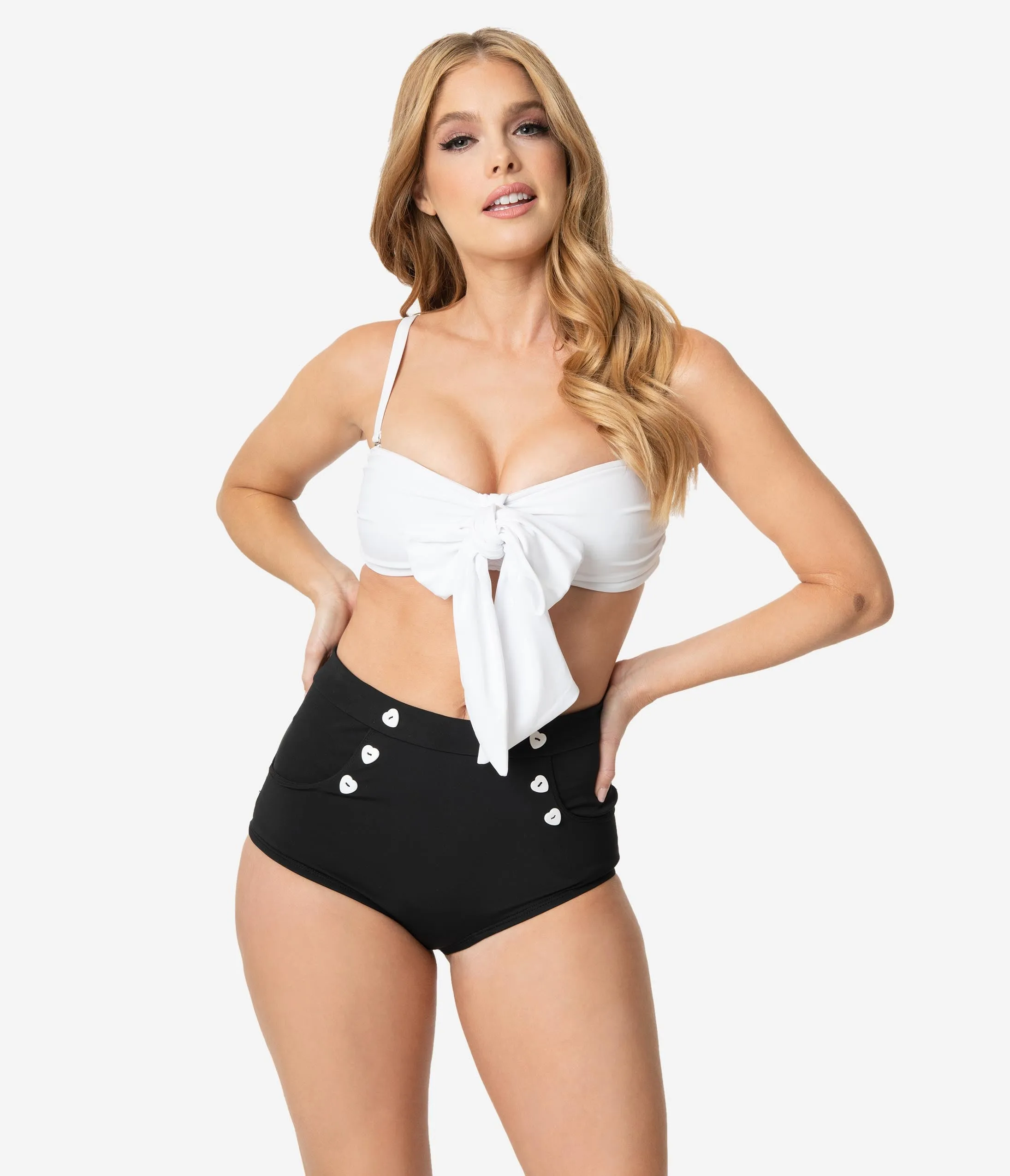 Unique Vintage White Bow Rialto Bikini Top