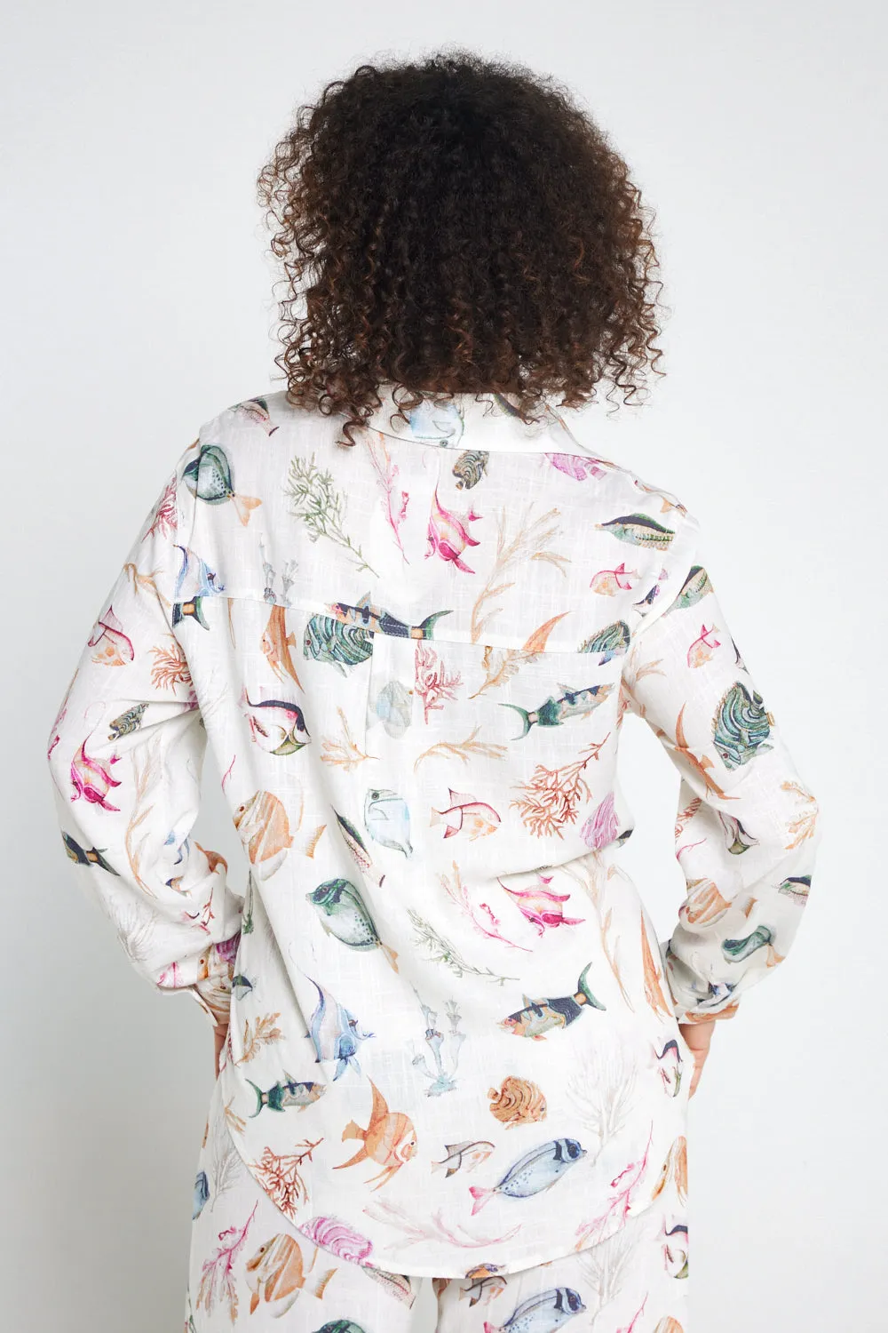 Vacation Linen Shirt - Reef Print