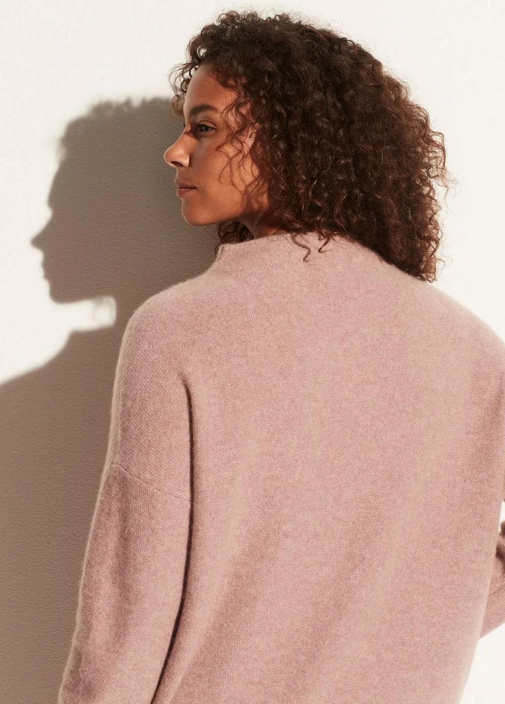 Vince - Boiled Funnel Neck Pullover in Pink Shell