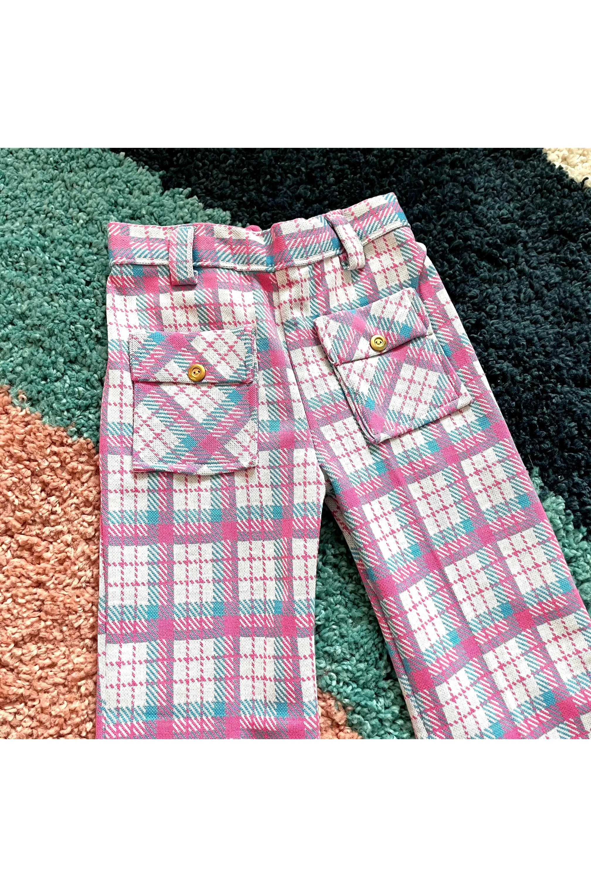 Vintage 60’s-70’s Plaid Bell Bottoms - Size 6X