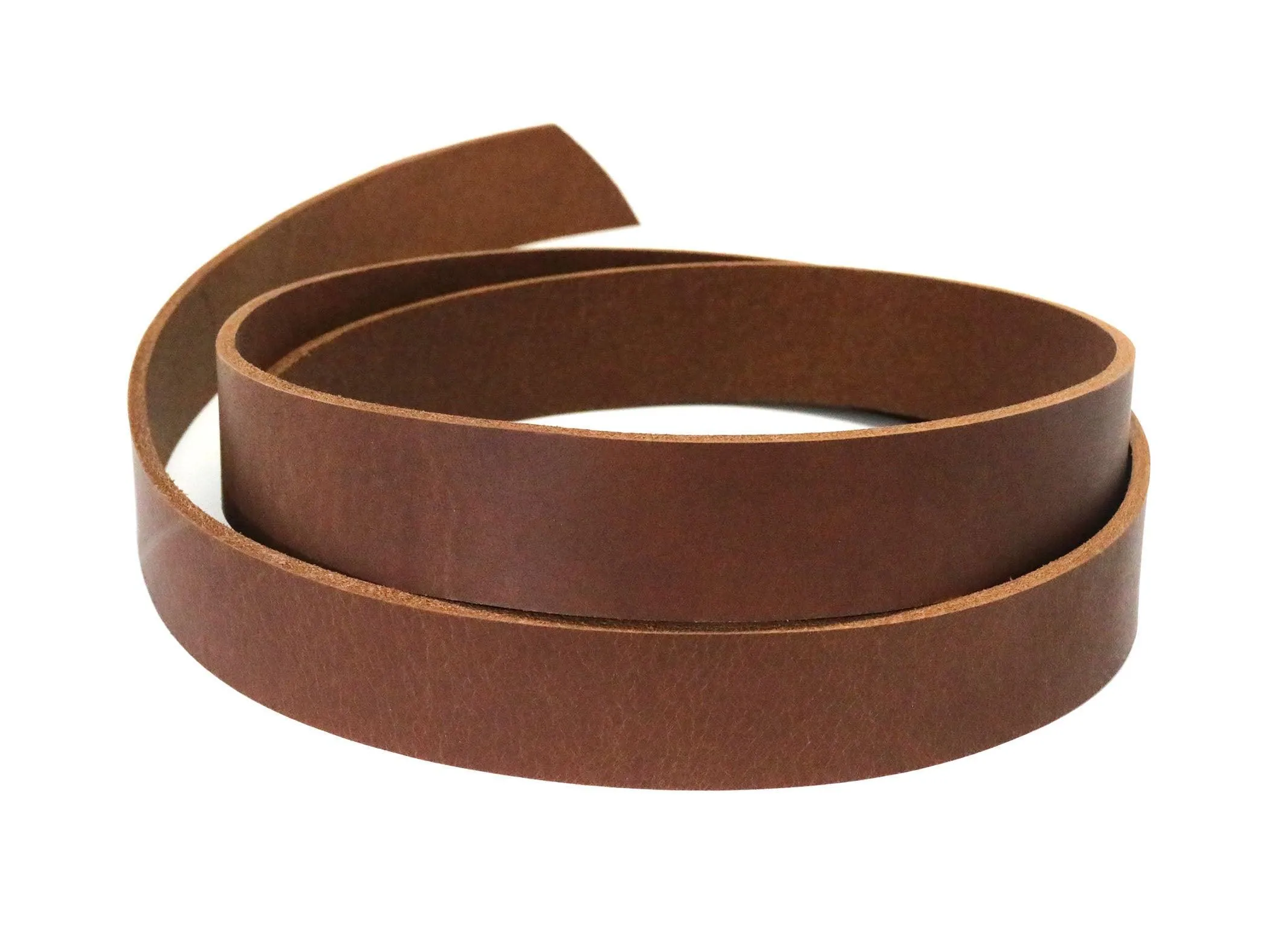 West Tan Light Brown Matte Peanut Buffalo Leather Strip, 48”- 60” Length