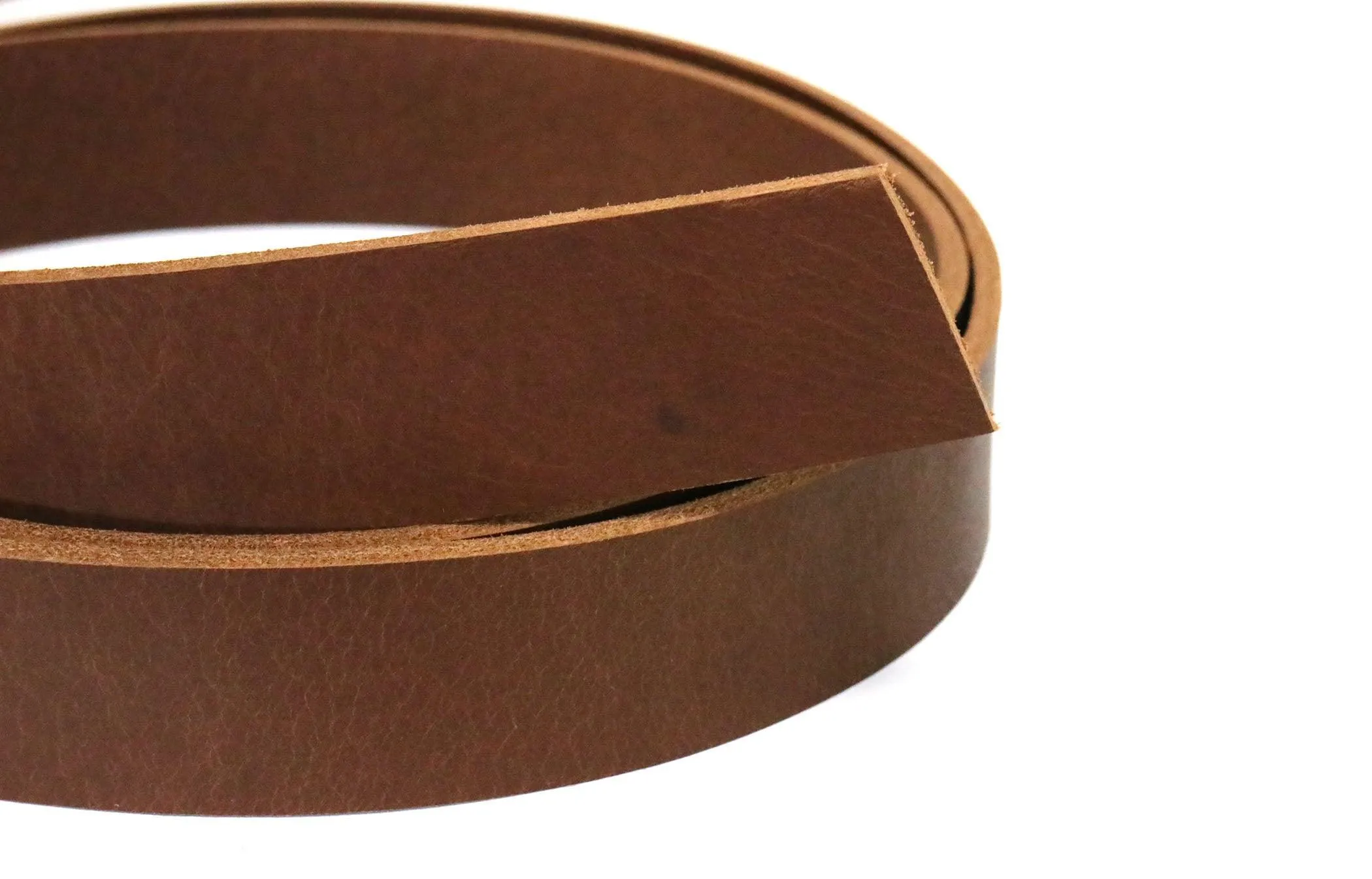 West Tan Light Brown Matte Peanut Buffalo Leather Strip, 48”- 60” Length