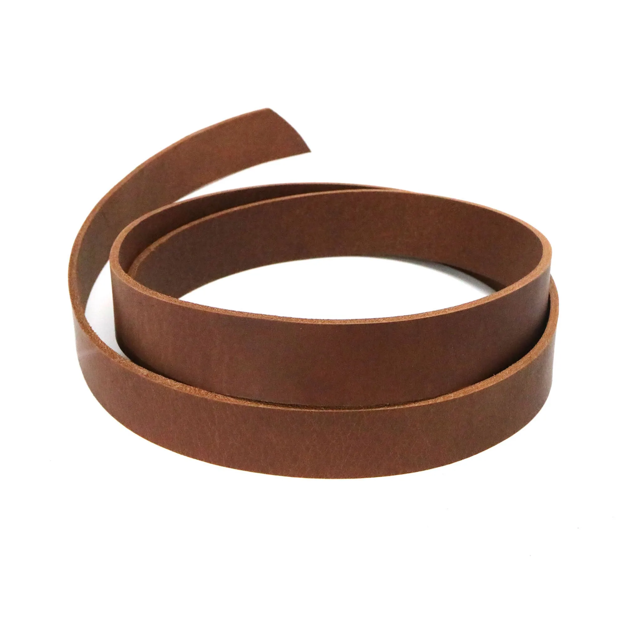 West Tan Light Brown Matte Peanut Buffalo Leather Strip, 48”- 60” Length